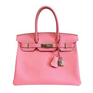 Hermes Birkin 30 Rose Confetti Pink Epsom Leather Palladium Hardware Bag Handbag